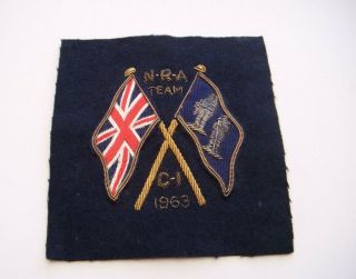 Vintage Nra 1963 National Rifle Association Team Bullion Wire Badge