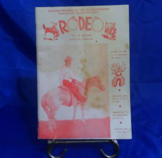 Vintage 1949 Will Rogers Souvenir Program " Rodeo " The Will Rogers Round Up Club