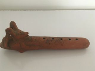 Vintage Phallic Shaped Clay Flute