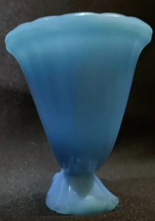 Vintage Slag Glass Blue Horn of Plenty NYC Vogue Merc Co.  USA Approx.  3 Inches 3