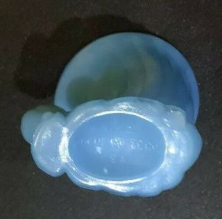 Vintage Slag Glass Blue Horn of Plenty NYC Vogue Merc Co.  USA Approx.  3 Inches 5