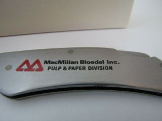 Vintage ZIPPO Pocket Knife MacMillan Bloedel Pulp & Paper Presentation Single 3
