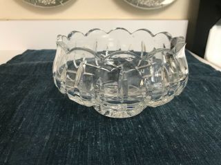 Vintage 6 3/4 " Waterford Giftware Cut Crystal Footed Bowl