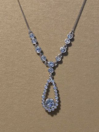 Vintage Signed Givenchy Tear Drop Crystal Rhinestone Necklace