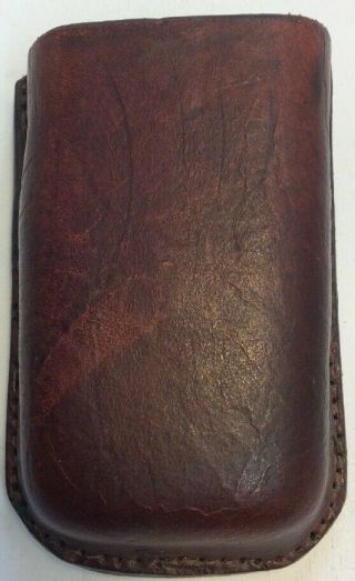 Vintage Brown Leather Tool Belt Holder Accessory Belt Clip 3.  75 " X2.  25 " X1 "