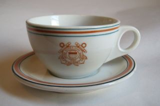 Vintage United States Coast Guard Cup Saucer Mess Wardroom China Uscg