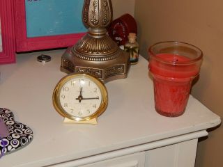 Vintage Westclox Baby Ben Alarm Clock Ivory W/gold Model 58056