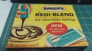 Vintage Bakers Redi - Blend Unsweetened Chocolate Box - General Foods - Box