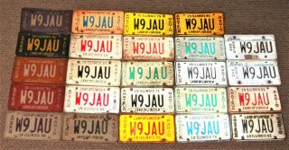Vintage Illinois Amateur Ham Radio License Plates 1958 - 2002