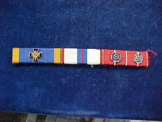 Orig Vintage 3 Medal Ribbon Bar " Canadian Order Of Military Merit " With Devices