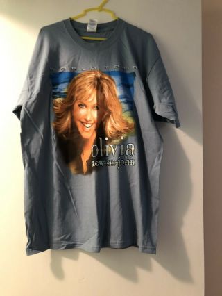 , Never Worn Vintage Olivia Newton - John Concert Tour Blue T - Shirt - L