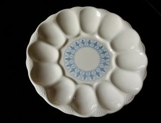 Vintage Homer Laughlin Richelieu Blue (fleur - De - Lis) Deviled Egg Plate