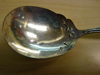 Antique Vintage Mother of Pearl Handle Sterling Bolster Coin Plate Serving Spoon 2