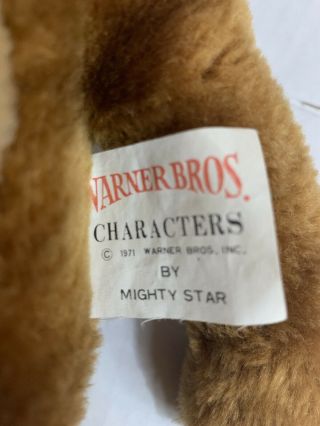 Vintage 1971 Wile E Coyote 18” Plush By Mighty Star Warner Bros. 2