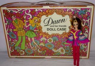 Vintage Topper Dawn Doll And Case Rock Flowers Outfit
