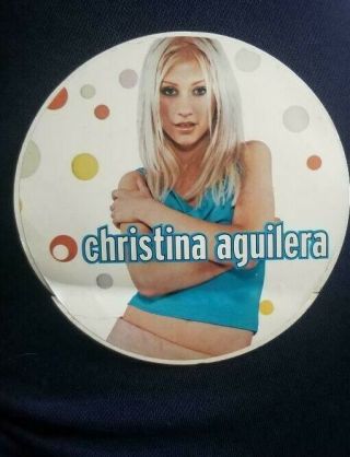 Christina Aguilera Vintage Debut Sticker 3 Inch Round 1998 Genie In A Bottle