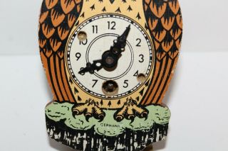 Vintage Made in Germany Wind Up Moving Eyes Owl Clock 2