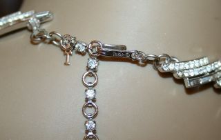 VINTAGE Crown Trifari Silver Tone Crystal Baguette Rhinestone Necklace 5