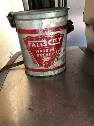 Vintage Minnow Bucket / Falls City Wade In Bucket