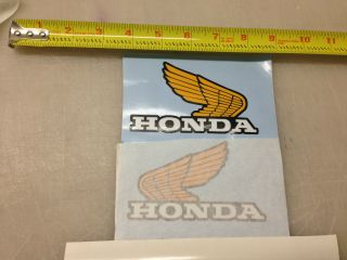 Vintage Honda Wings Yellow Cr Mr Sl Xl Xr Atc70 Sl Fuel Tank Decals Stickers