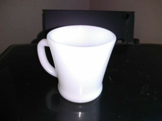 Vintage Anchor Hocking Fire King White Milk Glass D - Handle Coffee Cup Mug Retro