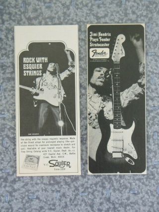 2 Vintage 1968 Jimi Hendrix Fender Stratocaster Guitar & Strings Advertisement