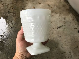 Vintage Napco Hobnail Milk Glass Vase Footed Planter Candy Dish 1180
