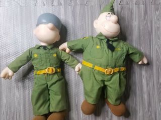 Vintage Army Beetle Bailey & Sarge Plush Doll Figures 1985