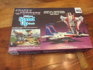 Vintage 1984 Transformers 3 - D Starscream Jigsaw Stand - Up Puzzle W/ Box Warren