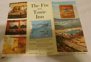 Vintage The Fin And Tonic White Sound Abaco Bahamas Near Hopetown Brochure