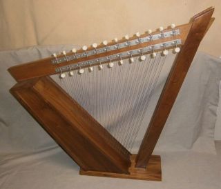 Vintage Walnut Wooden Harp