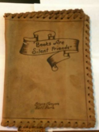 Vintage Leather Book Cover " Books Are A Silent Friend " Bryce Canyon Nat.  Park