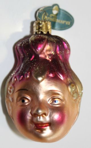 Vintage Christborn Ornament Mouth - Blown Hand - Painted Made In Bavaria Germany