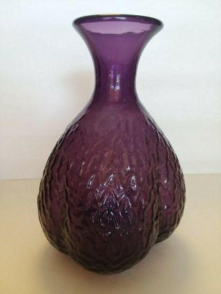 Vintage Blenko Amethyst/Purple Water Bottle/Vase 2