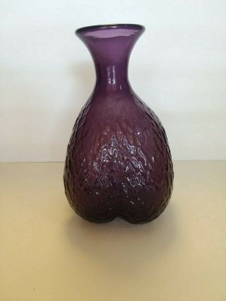 Vintage Blenko Amethyst/Purple Water Bottle/Vase 3