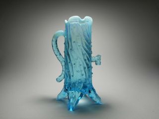 Northwood Vintage Blue Opalescent Town Pump Pattern Glass Vase