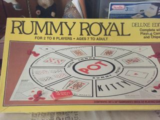 Vtg 1981 Rummy Royal Deluxe Board Game By Whitman Large Chips - Complete