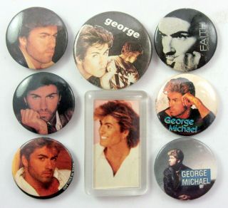 George Michael Badges 8 X Vintage Pin Badges Wham