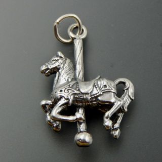 Vintage Sterling Silver Full Sized Carousel Horse Statue Charm Sku - B32