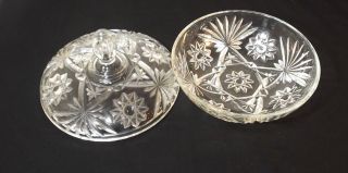 Vintage Anchor Hocking EAPC Large Star of David Clear Glass Candy Dish w/Lid 2
