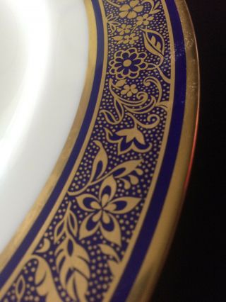 Lenox Barclay Dinner Plate Vintage 10 1/2 " Gold And Blue Trim