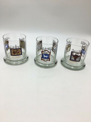 Vintage Set Of 3 The White Horse Cellar And Other Taverns Whiskey Glasses
