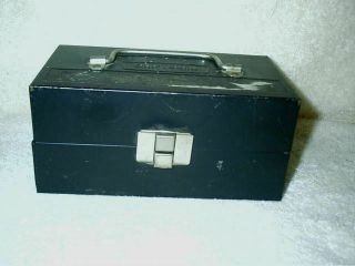 Vintage Sears Craftsman Metal Router Bit Kit Set Hinged Box 25437 With 16 Bits