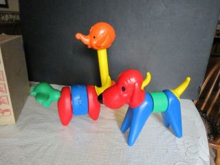 Vtg 16 Pc Complete Set Tupper Toys Zoo - It - Yourself Animals Elephant Giraffe Dog