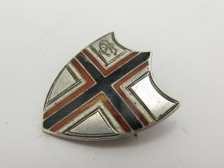 Vintage Sterling Silver 925 & Enamel Shield Brooch Pin 2