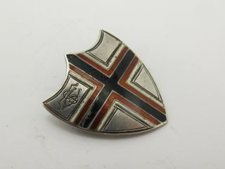 Vintage Sterling Silver 925 & Enamel Shield Brooch Pin 3