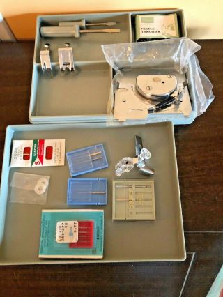 Vtg Sears Kenmore Sewing Machine Parts & Attachments With Case Needles