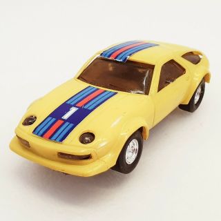 Porsche Yellow Fighter Slot Toy Car 1/43 Racing Vintage