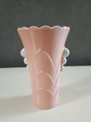 Vintage Fire King Jadeite Flower Vase Art Deco Scalloped Fan Jadite Art Glass