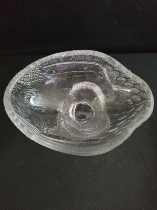Vintage L E Smith Clear Glass Rooster/Chicken Candy Dish 3